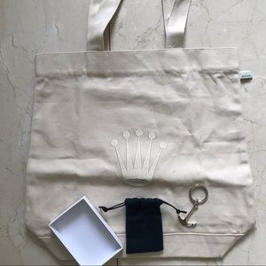 Rolex NEW UNUSED key fob with tote bag